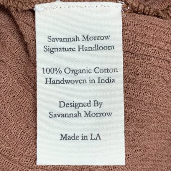 Savannah Marrow Sunnie Brown 100% Organic Cotton Handwoven Crop Top Size XS - Picture 15 of 15